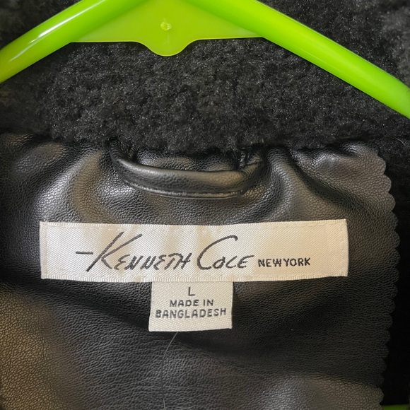 Kenneth Cole New York Women Black Jacket with Faux Fur Trim - Picture 3 of 4